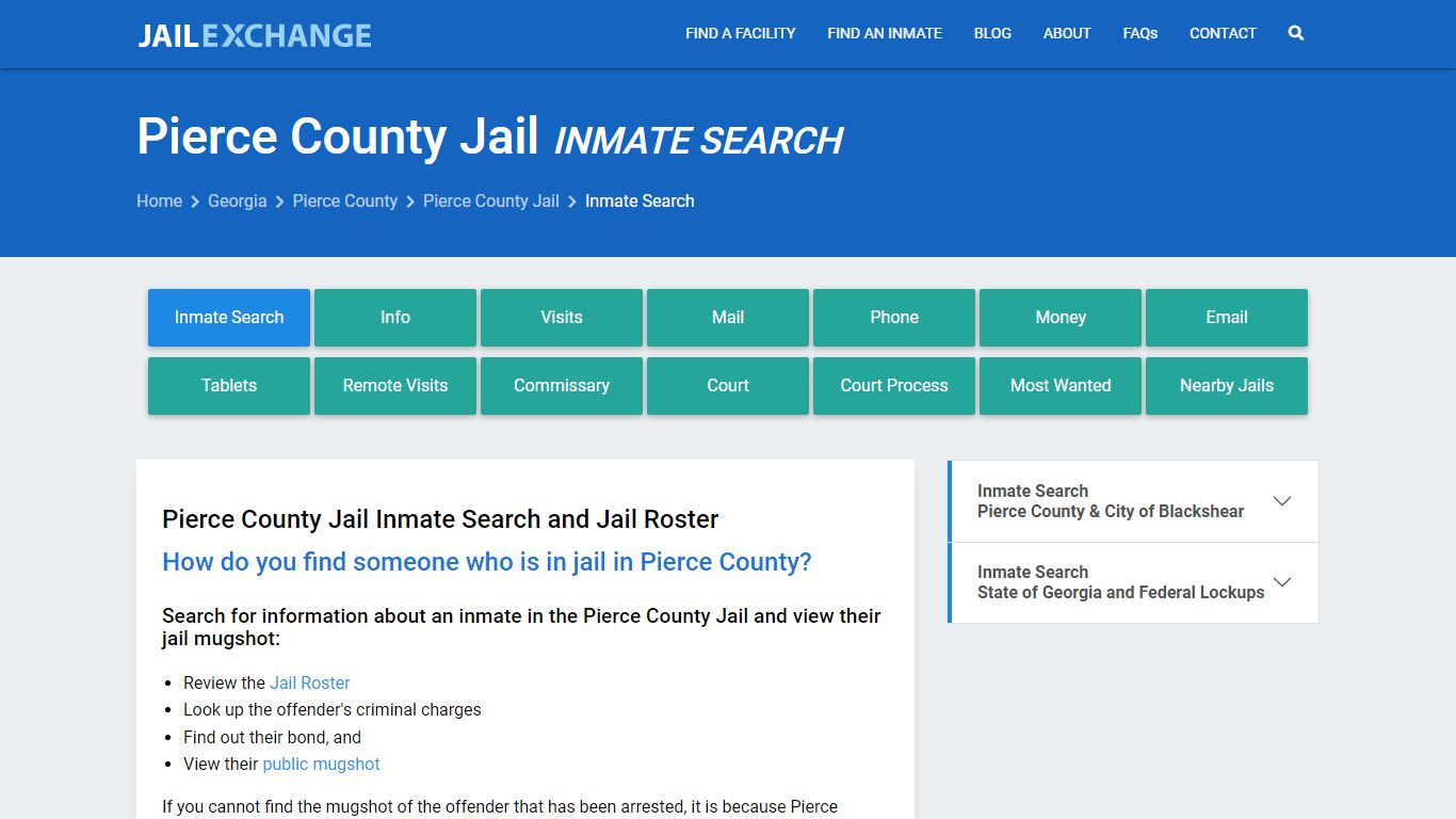 Inmate Search: Roster & Mugshots - Pierce County Jail, GA
